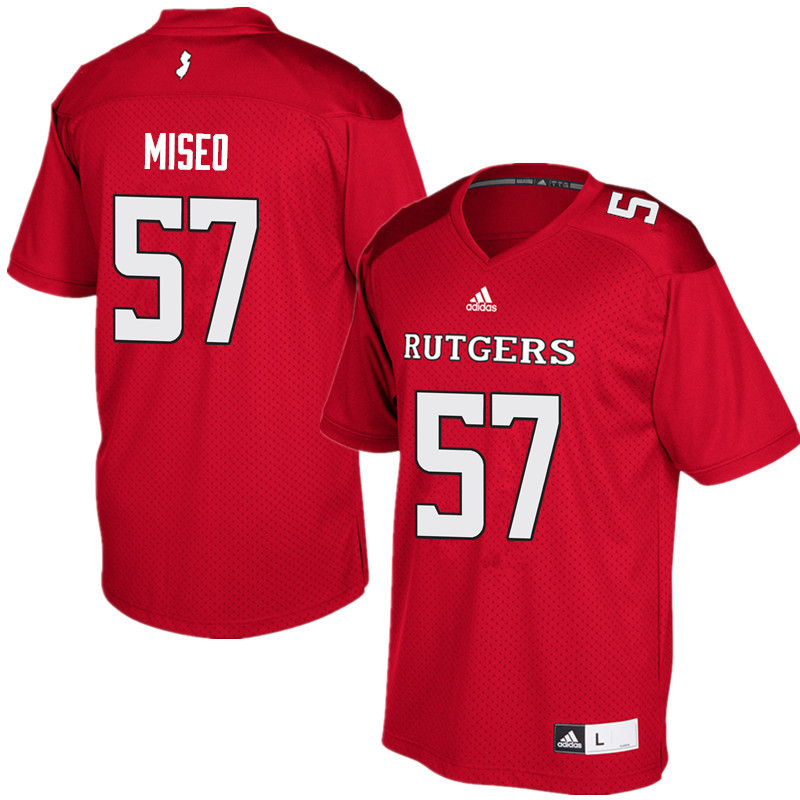 Men #57 Zach Miseo Rutgers Scarlet Knights College Football Jerseys Sale-Red - Click Image to Close